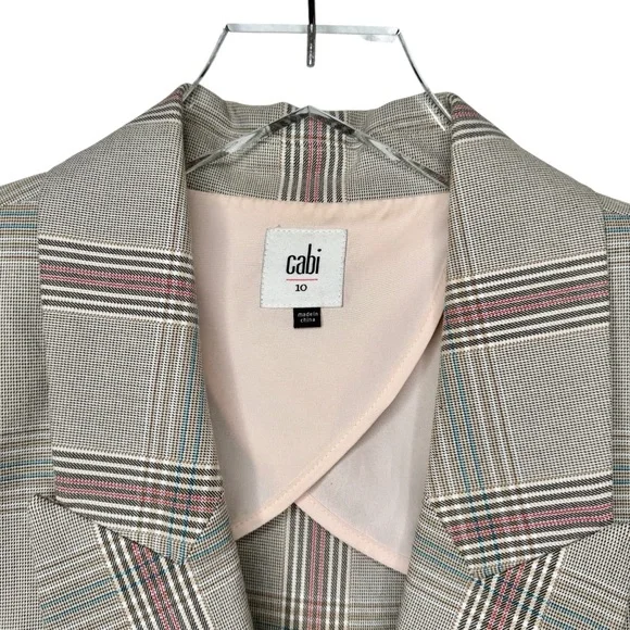 Cabi Sleuth Structured Plaid #5470 Women’s Double Breasted Longline Blazer Sz 10 - Picture 4 of 14